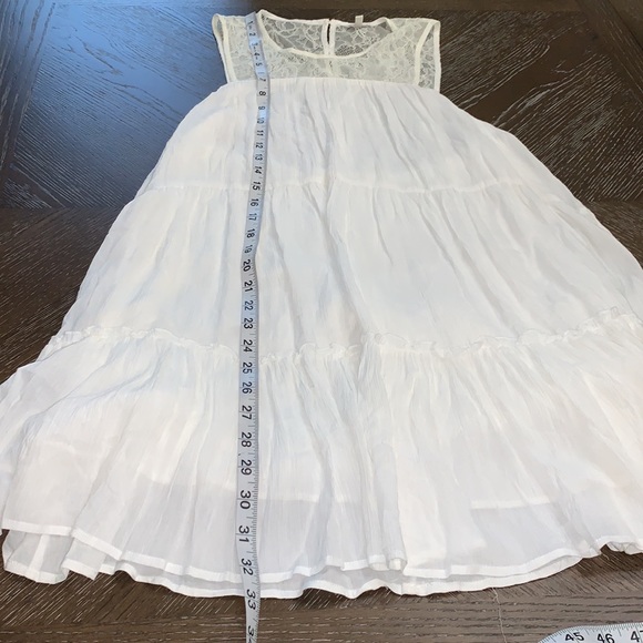 En Creme white layered ruffle and lace midi dress MED - Picture 15 of 16